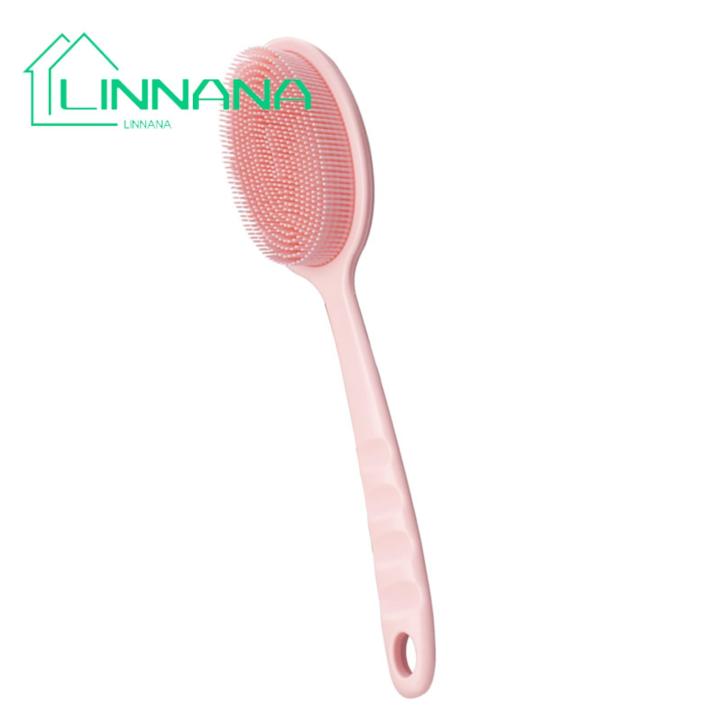Long Handle Bath Brush Silicone Body Scrubber Exfoliator with Handle Gentle Back Bath Brush for Deep Cleansing Blood Circulation Shower Loofah for Silicone Back Scrubber for Men Shower