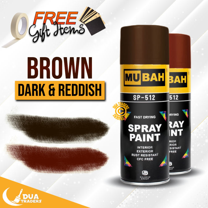 BROWN Spray Paint Mission Brown & Anti Rust Brown, MUBAH Spray Paint (Imported)