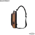 BAGSTREET New Waterproof Anti-Theft Unisex Sling Crossbody Bag with USB Charging Port and Combination Lock - Black. 