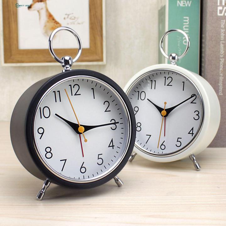 Colorful Hands Alarm Clock Vibrant Color Retro Alarm Clock with Night Light Accurate Quartz Movement Metal Hanging Ring Southeast Asian Buyers' Favorite Analog Alarm Clock for Bedroom