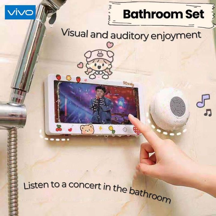 100%new celebrity trend+In stock+COD VIVO-BTS06 Wireless Portable Waterproof Mini Bluetooth Speaker Music Sound Water Car Speakers Resistant Bathroom Shower Bar