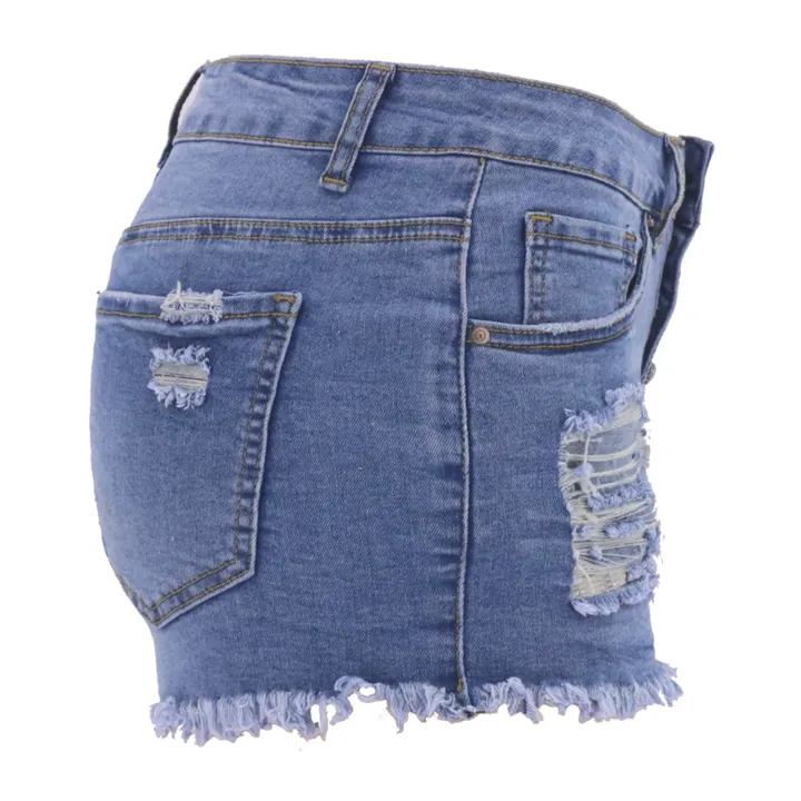 Women%E2%80%99s%20Fashion%20Washed%20Distressed%20Jeans%20Personality%20Solid%20Color%20Ripped%20High-waist%20Denim%20Shorts%20-%20Image%205