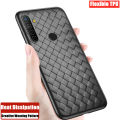 lthmy for Realme 5 RMX1911 phone case Leather Texture Finish Non-Slip Grip Full Body Protection Cover  Flexible Silicon Luxury Plaid Breathable. 