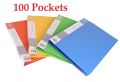 Pocket File (FC) 10, 20, 30, 40, 60, 80, 100 Pockets| Clear Book Pocket | Pocket Display Book |File Folder for Protecting Documents Certificates degrees Assorted Colors (1Pcs). 