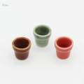 3 Piece Porcelain Miniature Flower Pot Toy For 1 / 12. 