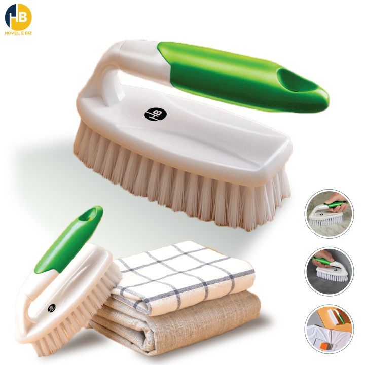 HOVEL E BIZ - Clothes Washing Brush with Handle - Fabric Cleaning Brush Fish Design