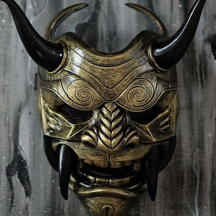 Japanese Assassin Mask Halloween Creepy Face Mask Latex Cosplay Party Props