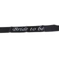 Bride to be black sash with white texture. 