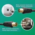 TV Aerial Cable 10m - Male To Male Gold Plated Coaxial Wire | Plug to Plug Shielded Connectors | Antenna AV Lead for Digital and Analogue Signals - Black uk import. 