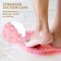 Silicone Foot Shower Massager with Non-slip Suction Cups, Bath Scrubber Cleaner Pad, Foot Massage Improve Circulation Reduce Pain Acupressure Mat for Feet, Rub Back Massage Brush Cleaning Bathing Tool Dead Skin Removal For Exfoliating Achy Large & Medium. 