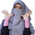 Half Niqab Patti For Girls With Elastic-Double Layer Georgette Stuff. 