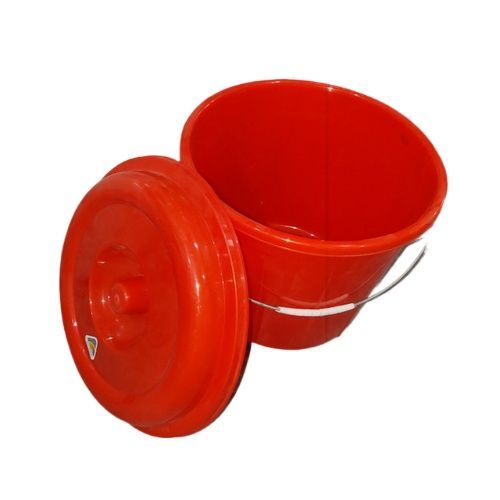 PLASTIC BUCKET 12 LITER WITH LID COLOUR RED