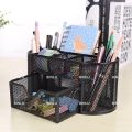 9in1 set office/school supplies,storage/holder/desk/organizer with drawer,pen/notebook,black,BINLU. 