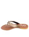 Golden Faux Leather Eagle V-Strap Slippers. 