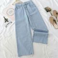 Light Blue High Waist Wide Leg Baggy Jeans for Women | Export Quality, Free Size. 