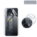 2 in 1 Tecno Spark 30 Pro Back Jelly Protector + Camera Lens Protector 9H Soft nano Unbreakable film & Vinyl soft skin sheet wrap lamination paper Edge to Edge Protector For tecno spark30 pro - Transparent. 