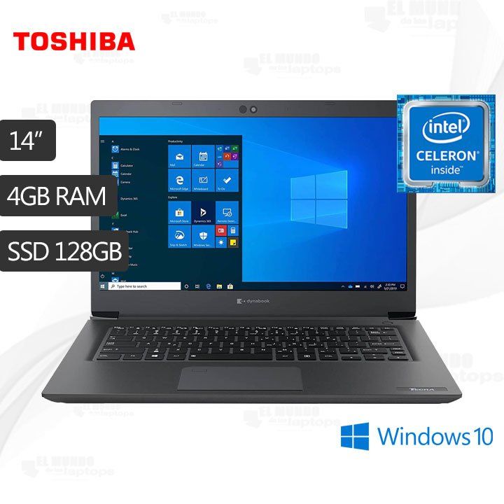 Dynabook TECRA A40-G: Intel(R) Celeron(R) 5205U, 1.9GHz, 04GB RAM, 128GB SSD, 14" Display, HD Webcam, Intel(R) UHD Graphics, Battery Commitment, 1-Week Warranty. UK Lot, A+ Grade. Imported Quality!