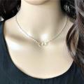 Silver/Golden Simple Double Ring Pendant Necklace/Chocker for Girls/Women. 
