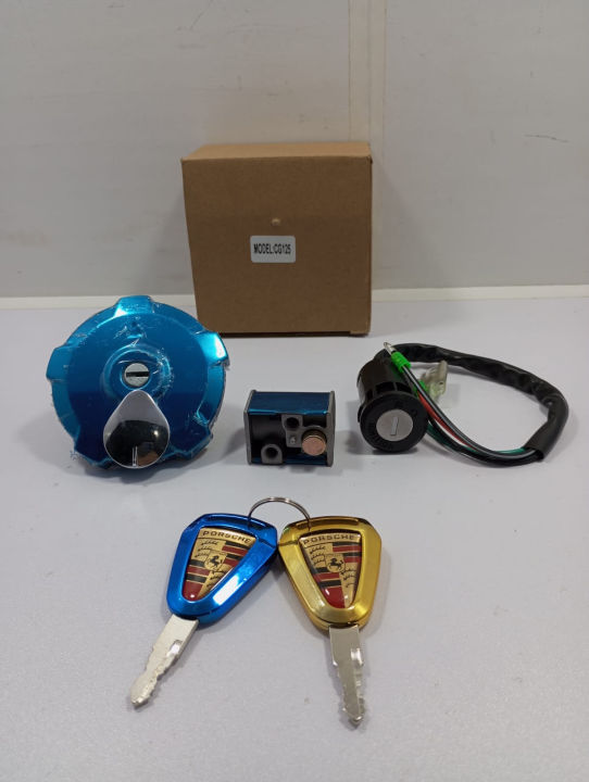 3 Pc Lock Set Ignition Switch 3 Pcs Switch Kit Petrol Tank Cap Side Lock For Cd 70 Ignition Switch For Bike With Ferari Key 3 Pcs Lock Set With Tank Cap Side Lock And Also Switch Kit