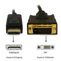 Display Port (DP) to DVI Cable 2 Meter Lenth -DisplayPort to DVI DVI-D Cable 100% Genuine DP To DVI Cable - DVI Port to DP Port Cable. 