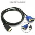 HDMI To VGA Converter gol d  pladed 6feet Cable For PC Laptop Tablet High Resolution Adapter. 