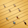 AURA Dolphin Transparent Natural Stone Water Drop Geometric Shape Pendant Necklace For Women Accessories Make Wish Paper Gift. 