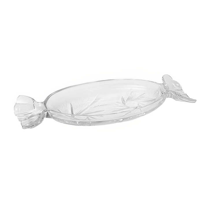 Candy dish by Sachi glass | 33 cm Candy shaped glass serving tray | Japanese glass dish for serving cookies, desserts, ice cream