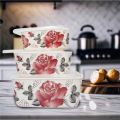 3 Pieces Melamine Sealed Fresh Bowl Set With Plastic Lid Multicolor Bowl Storage Set. 