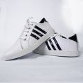 Latest Trendy casual sneaker,Light weight fashion sheos,white lace golden touch running walking shoes. 