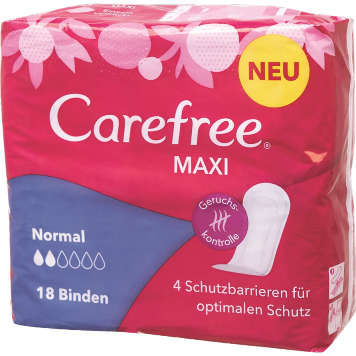 Bindor Carefree Maxi Pads Normal Carefree |  18 pcs