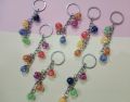 Colorized Shining Star Drift  Combo of 4 Crystal Balls Glass Balls Keyrings for Lover Gifts Key Chain for Car Bags Key Rings. 