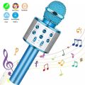WS 858 Portable Rechargeable Wireless Bluetooth Microphone & HiFi Speaker KTV Handheld Karaoke Singing Mic For Kids & Adults Best For Birthday Gift Home Party Indoor Outdoor Entertainment Song and Naat Singing Wireless Mic. 