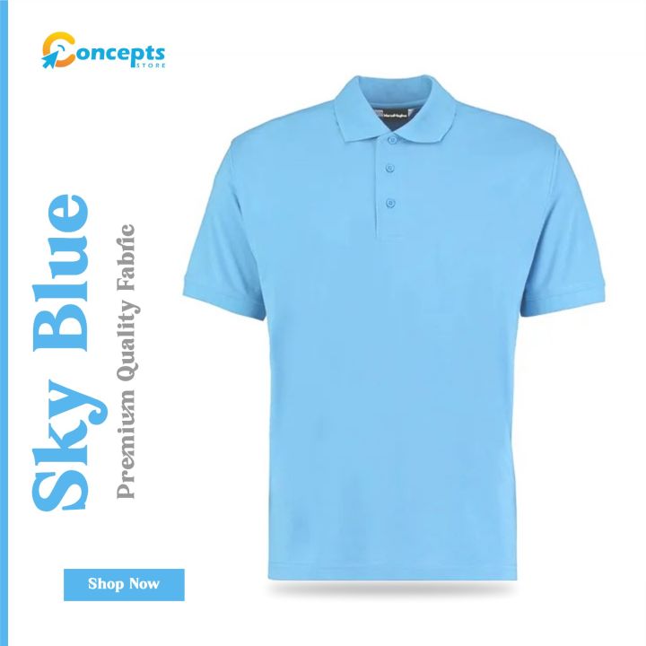 Sky Blue Polo T Shirt Premium Quality Fabric , Imran khan style