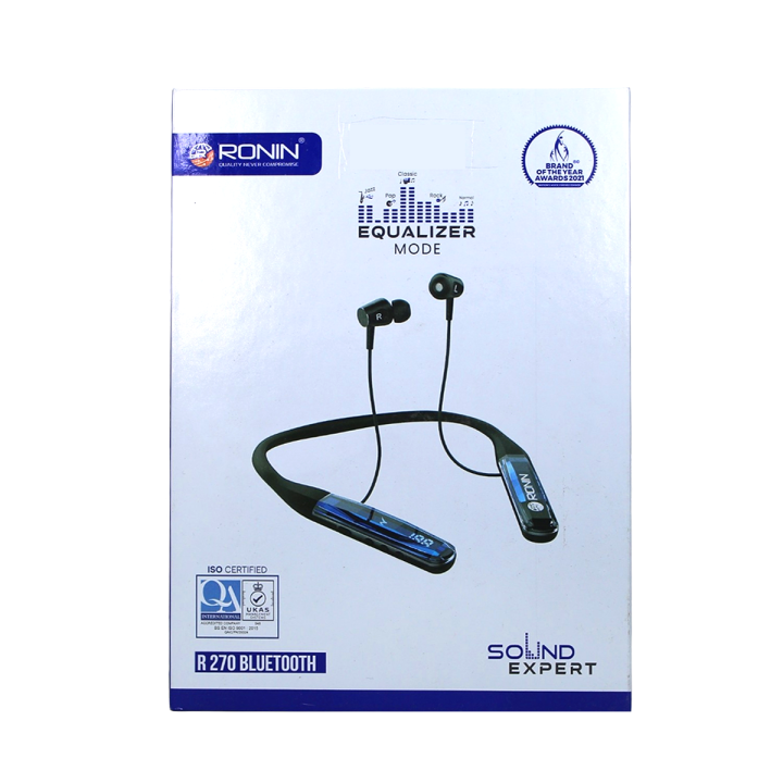 Ronin R-270 Bluetooth Neckband: Wireless Handsfree with Long Battery Life & Bass Boost