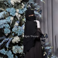 Two-Layer Niqab Hijab, Super Breathable, Premium Korean Wool Chiffon, Medium Size. 