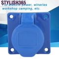 Stylish365 3 Pin Concealed Industrial Outlet PC Brass Blue CEE Socket for Electric Power IP44 EU Plug 220‑250V. 