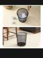 Metal Trash Can Round Dust Bin Waste Container Wastebasket For Office Kitchen Room, Round Metal Mesh Waste Paper Basket Office Dustbin Trash Can Home Office Sturdy Trash Can Round Dust Bin. 