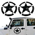 Durable Vinyl Five-Pointed Star Hood Decal for Jeep F150, Rubicon JK CJ TJ YJ - Weatherproof & UV Resistant, Easy to Apply with Pre-Cut Design, Perfect for Off-Road Vehicles. 