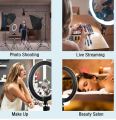 LED Selfie Ring Light 26cm * 31cm | 3 Multicolors Lighting Circle Ring Light with tripods for TikTok. 