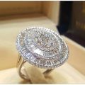 White sapphire round diamond ring Europe and the United States bride romantic engagement wedding ring jewelry. 