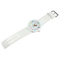 Women Big Case Pointer Soft Faux Leather Strap Quartz White Pencil Wrist Watch. 