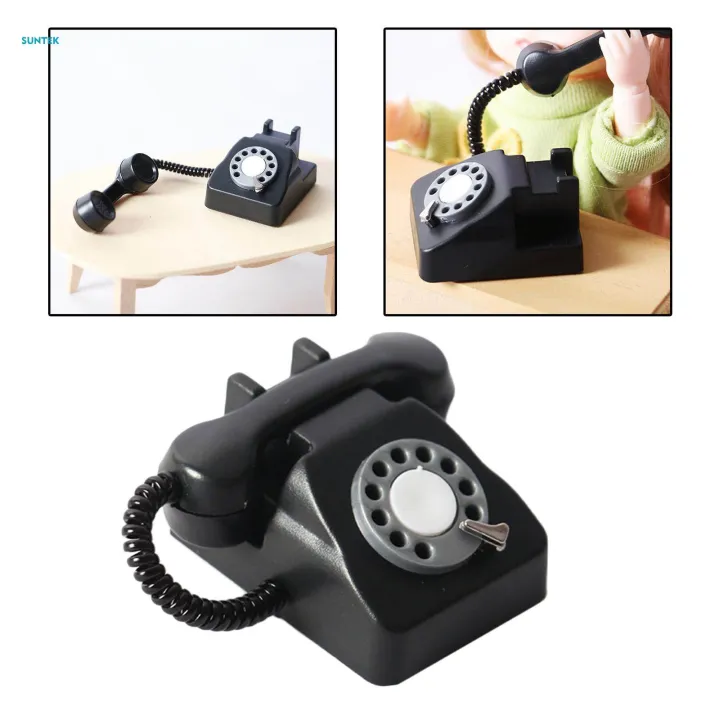 1/12%20Scale%20Miniature%20Telephone%20Model%20Pretend%20Play%20for%20Doll%20House%20Decor%20-%20Image%207