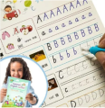 Reusable Sank Magic Practice Copybook Montessori Reusable Magic Books for Kids Handwriting Free Wiping Calligraphy Practice Copy Books Children Tracing Sank Calligraphy Handwriting First Preschool Baby (4 Magic Books + 1Magic Pen + 10 Refills. 
