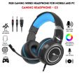 Gaming Headphones Rgb with Mic for PC, Pubg Mobile, PS4, Laptop - 360 Surround Sound Super Bass Vibration Over the Ear Wired Head Phones Headset for Gaming with Noise Cancelling Microphone. 