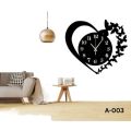 Work Mates | Heart Wooden Wall Clock A-003 | 3D Wall Clock Black Colour | Wooden Wall Clock | Wall Clock | Home Decore Wall Clock | Wall Clock For Bedroom. 