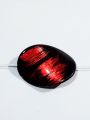 Black Red Flat Curved Antique Large Chips Marble Beads. Pack of 40gms Beads, For DIY Jewelry Making, Jewelry, And Dress Accessories.. 