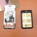 New Anime Jujutsu Kaisen PVC Card Holder Student Campus Hanging Neck Bag Card Holder Lanyard ID Card Case. 