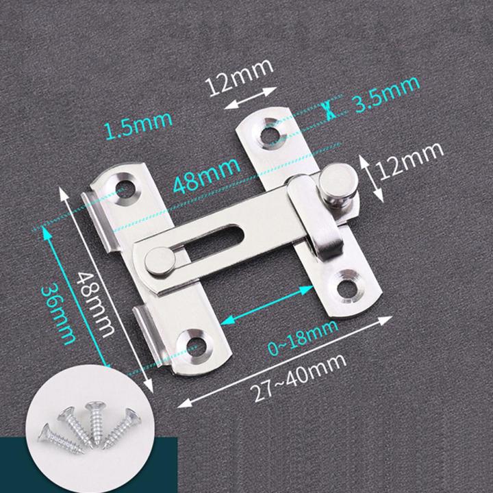 Door Lock Guard Latch Bolt 90 180 Degree Stainless Steel Toggle Latch Sliding barn Door Lock Black Iron Right Angle barn Lock Nicle