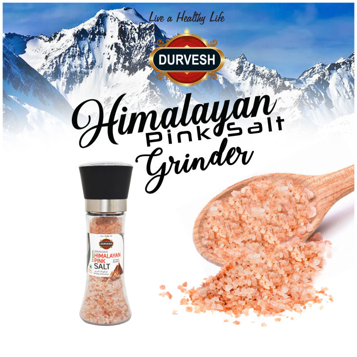 DURVESH HIMALAYAN PINK SALT GRINDER 220 gm | SALT PINK COARSE | PINK SALT FINE | ROCK SALT | 100% PURE & NATURAL