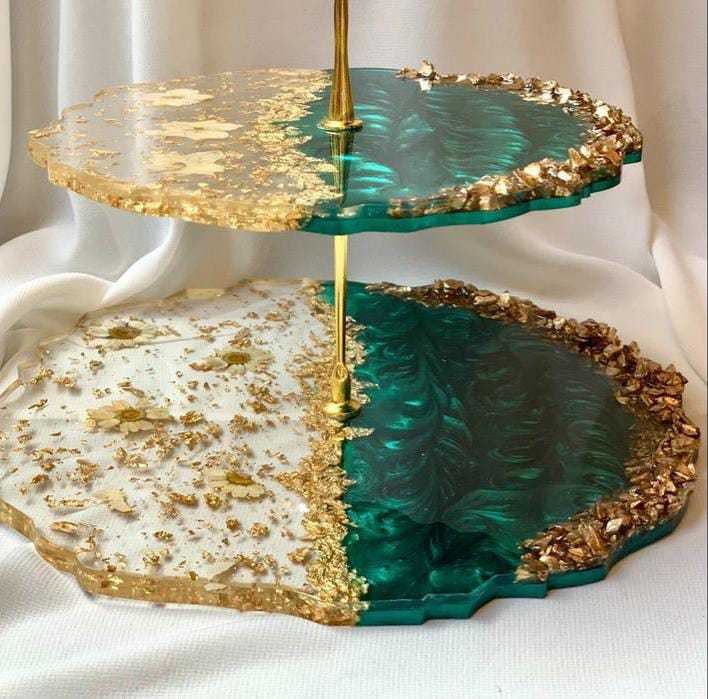 DIY three layer fruit tray tea tray silicone mold epoxy resin tray